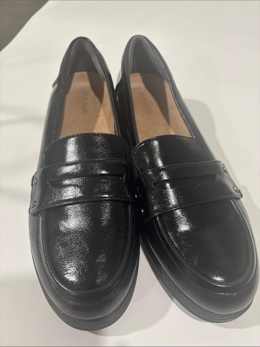 Black Women Dr Scholls Penny Loafers.Size 10 Medium.